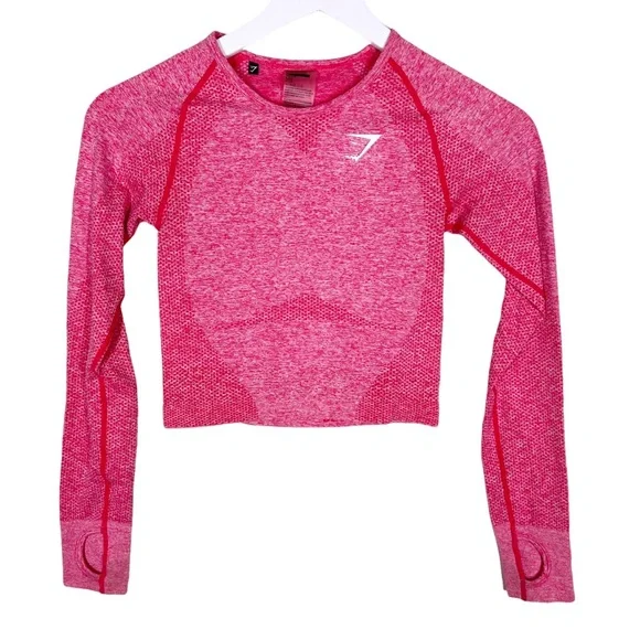 Gymshark Womens Vital Seamless Long Sleeve Cropped Shirt Size XS - Picture 2 of 7